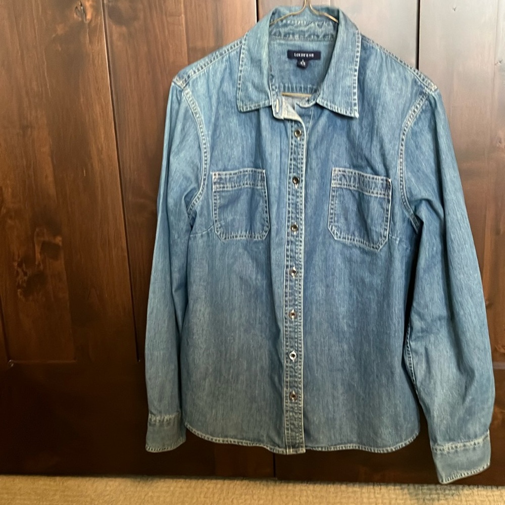 Lands end denim button down